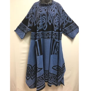 Image of Caftan-Dress - Blue Celtic - Hand woven - Hand Block Printed Cotton