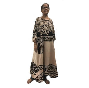 Image of Caftan-Dress - Blue Celtic - Hand woven - Hand Block Printed Cotton