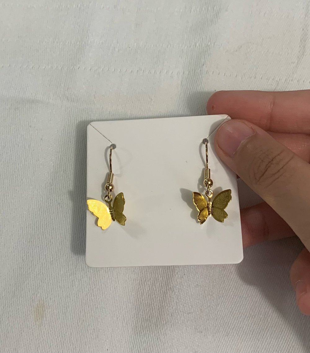 Image of Gold butterfly wing earrings