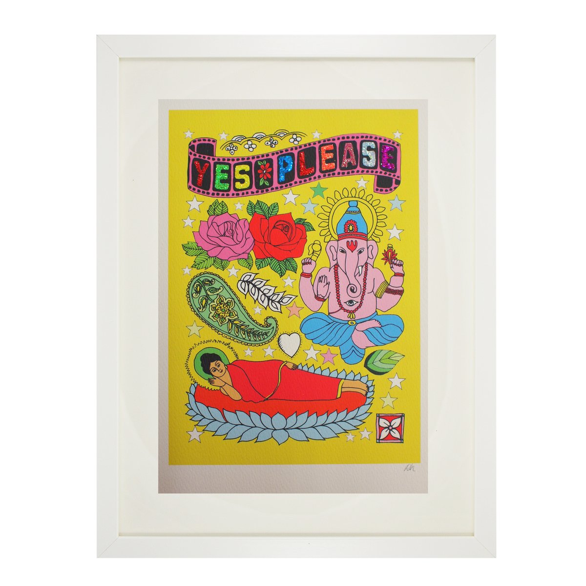 Ganesha Glitter Tattoo Print