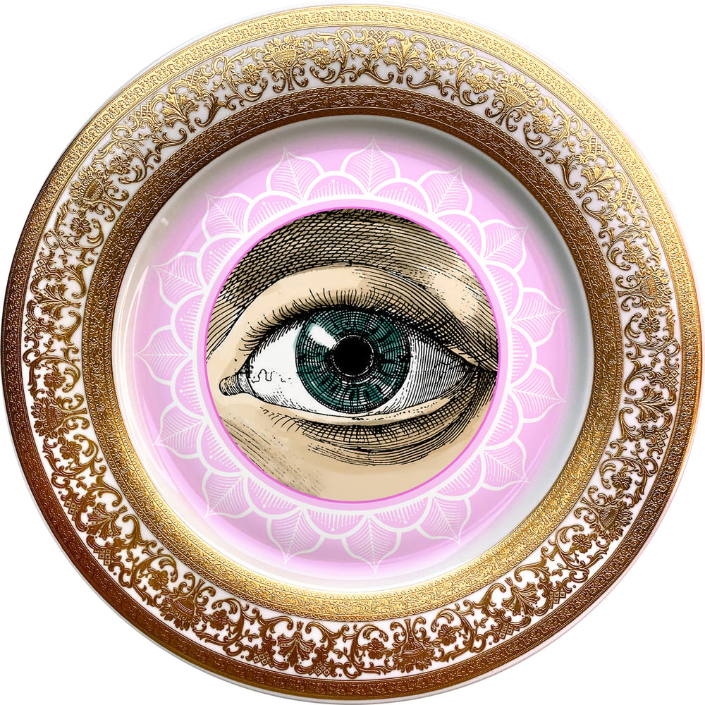 Image of Lover's Eye - Pink - Fine China Plate - #0737