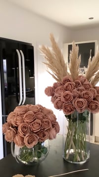 Image 2 of NEW - Champagne / mink roses and pampas 