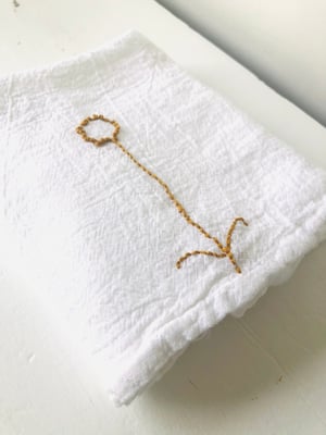Image of botanica II gold embroidered flower towel