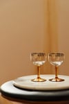 Amber-stemmed Tiny Glasses,<br>Gold Decoration<br><i>Pair</i>