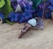 Image of Flashing Rainbow Moonstone + Bird Skull Pendant