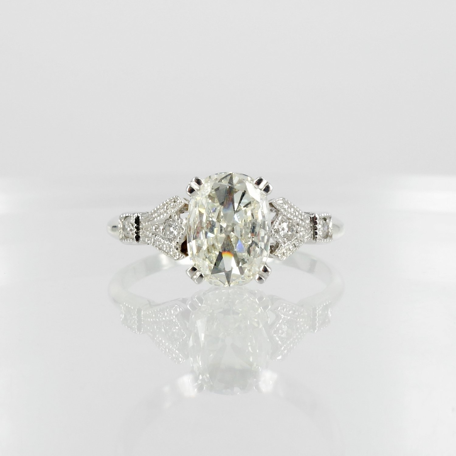 Vintage cushion deals cut diamond ring