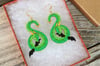 Hanging Dragon Earrings - Green