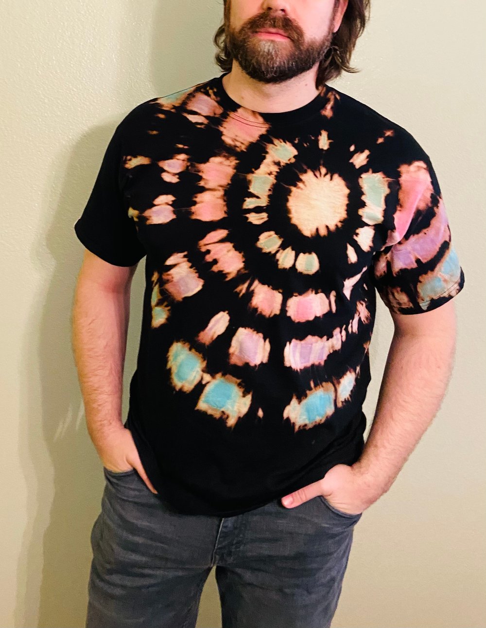 Image of Tie Dye Colorful Explosion on Black 