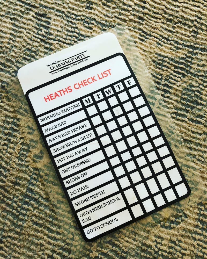 Image of Before school check list