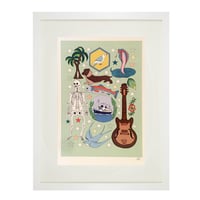 Image 1 of Guitar Glitter Decorated Print