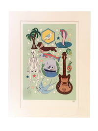 Image 2 of Guitar Glitter Decorated Print