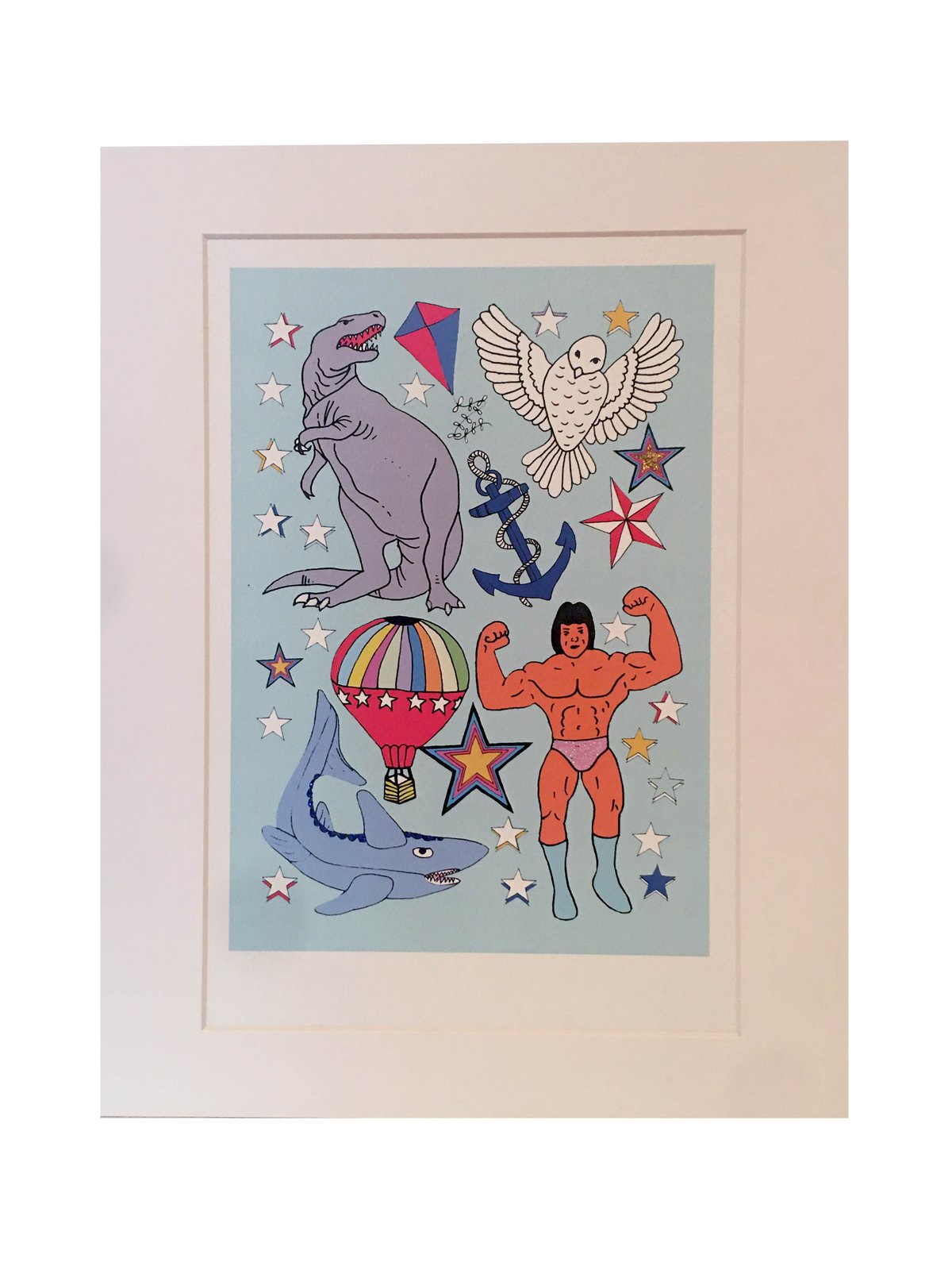 Dinosaur Glitter Decorated Print