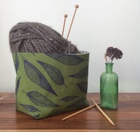 Storage Bin- Green Botanical