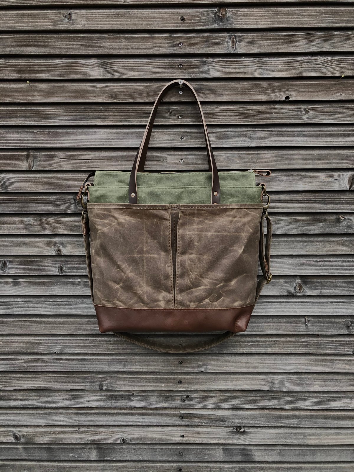 waxed canvas diaper bolsa