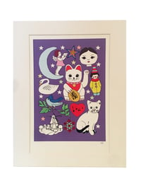 Image 2 of Cats Glitter Decorated Print
