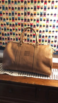 Image 3 of K&YFOB Weekender bag in “open pore leather” CARAMEL
