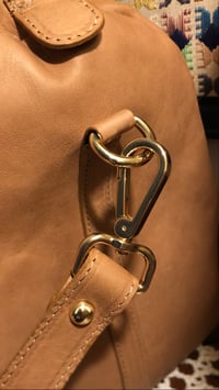 Image 4 of K&YFOB Weekender bag in “open pore leather” CARAMEL