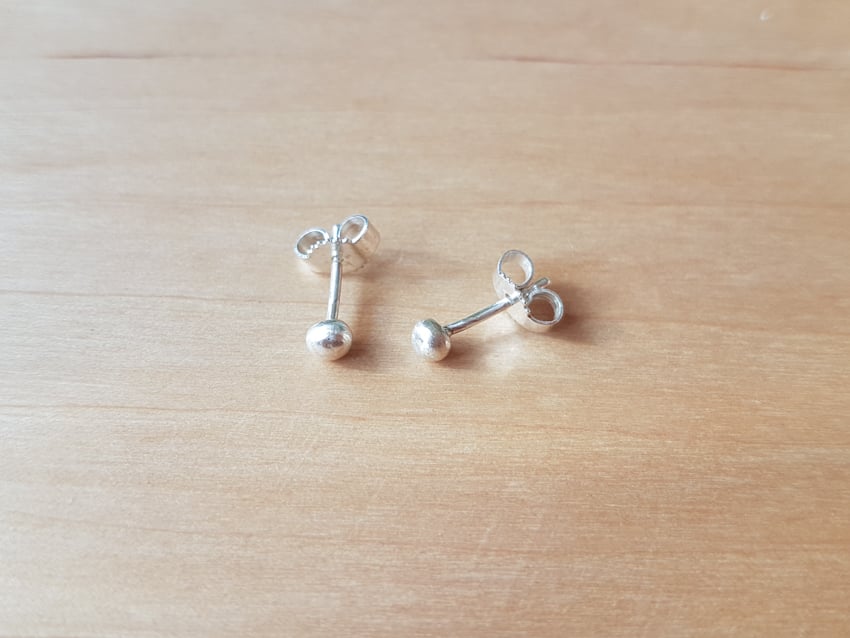 Image of Recycled Silver Mini Ball Studs