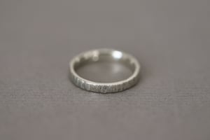 Image of 9ct white gold 3mm flat court horn texture ring