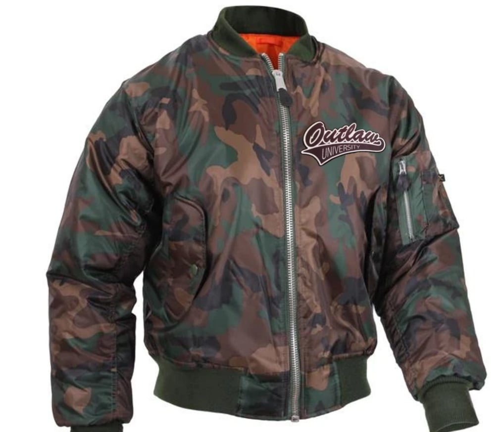 Image of Outlaw Flight Jacket - Comes in Camo, Sage Green, Brown, Maroon