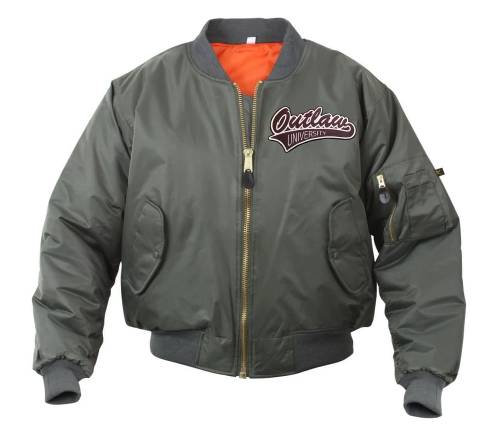 Image of Outlaw Flight Jacket - Comes in Camo, Sage Green, Brown, Maroon