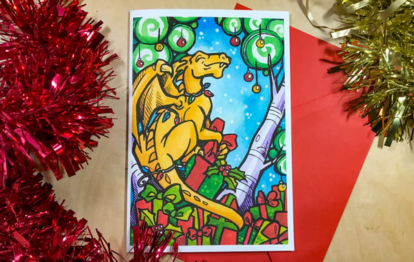 Image of Present Horder Dragon - Card