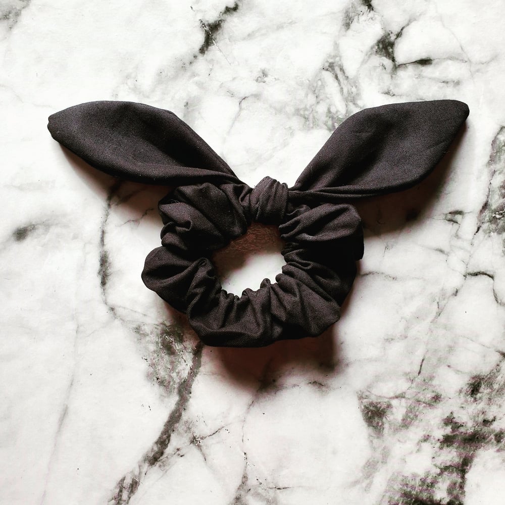Image of Solid Black Knot Tie Scrunchie