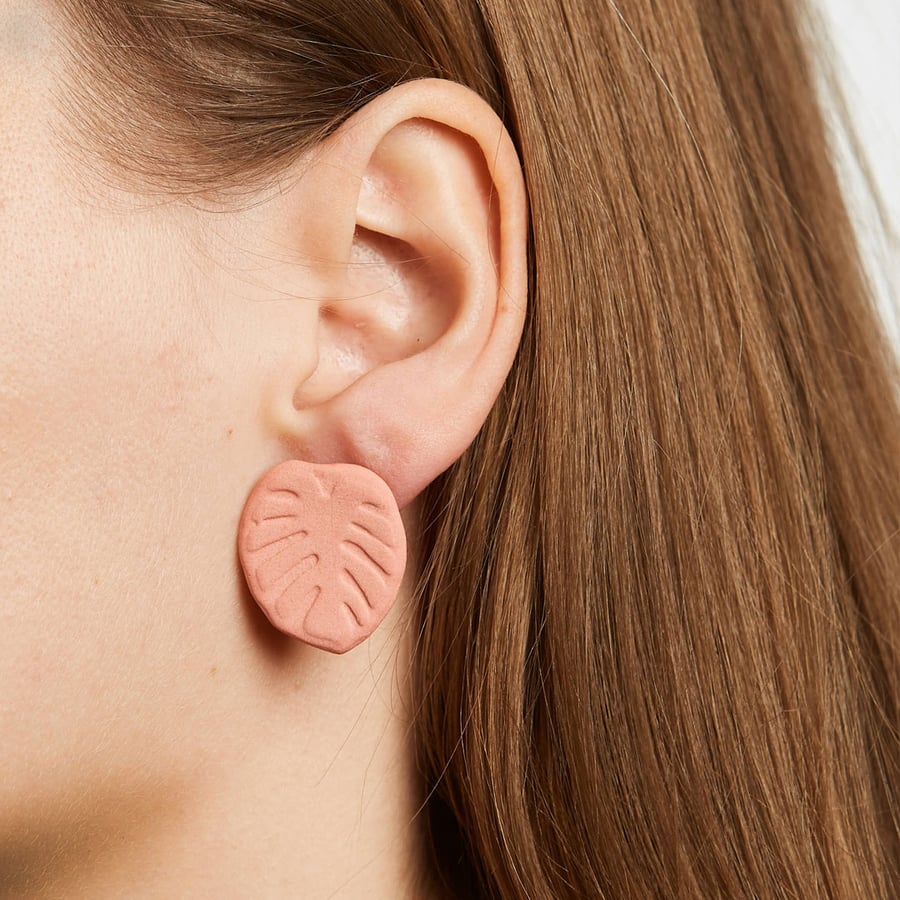 Image of manoa monstera earrings