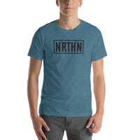 Image 1 of N'RTH'N - Heather Box Logo Unisex T-Shirt (Deep Teal)