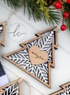 Personalized Christmas Tree Snowflake Ornaments