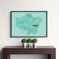 Image 1 of 'You are Here' Personalised map of London Boroughs 4