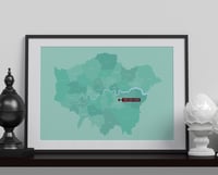 Image 2 of 'You are Here' Personalised map of London Boroughs 4