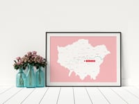 Image 1 of 'You are Here' Personalised map of London Boroughs 5