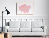 Image 1 of 'You are Here' Personalised map of London Boroughs 6