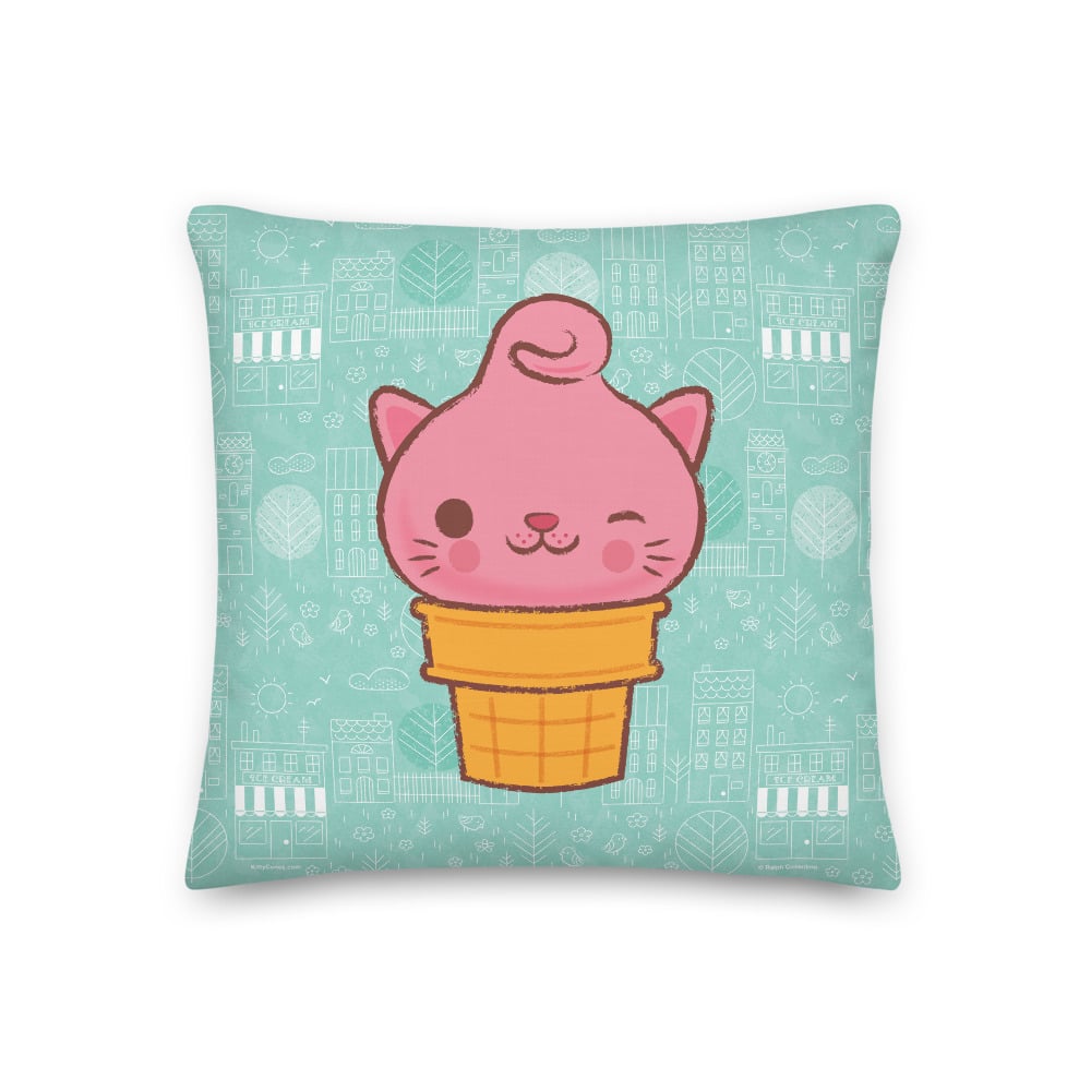 Image of Classic Miyu and Town Pattern 18" x 18" Pillow
