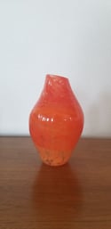 Red Cut neck vase 