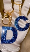 Blue letter key chain