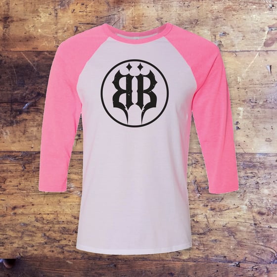 Image of OFFICIAL - BEASTO BLANCO - "BB CIRCLE" LOGO PINK 3/4 SLEEVE SHIRT