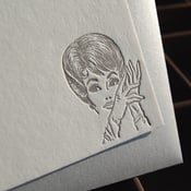 Image of Letterpress Note Set: Mod Girl Silver