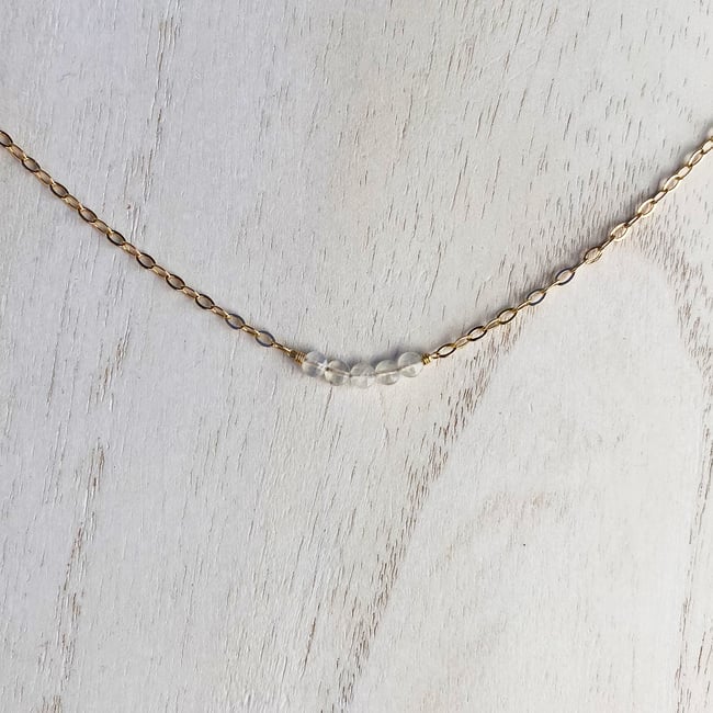 Baby Faceted Rainbow Moonstone Choker