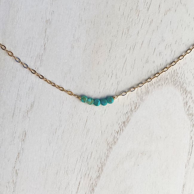 Baby Faceted Turquoise Choker