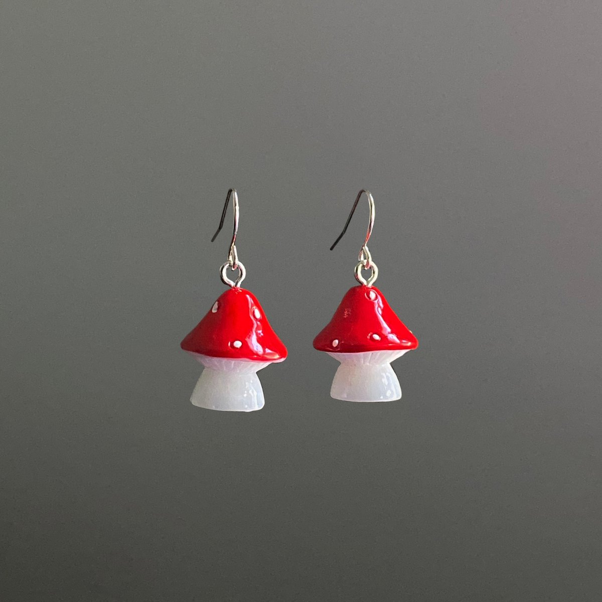 Polyvore valentine’s day casual red short & long dresses ideas for Mushroom Earrings | jade lee jewelry