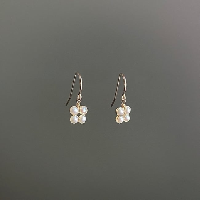 Baby Pearl Cluster Earrings