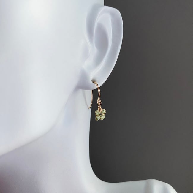 Baby Peridot Cluster Earrings