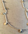 One off silver and brass tag necklace