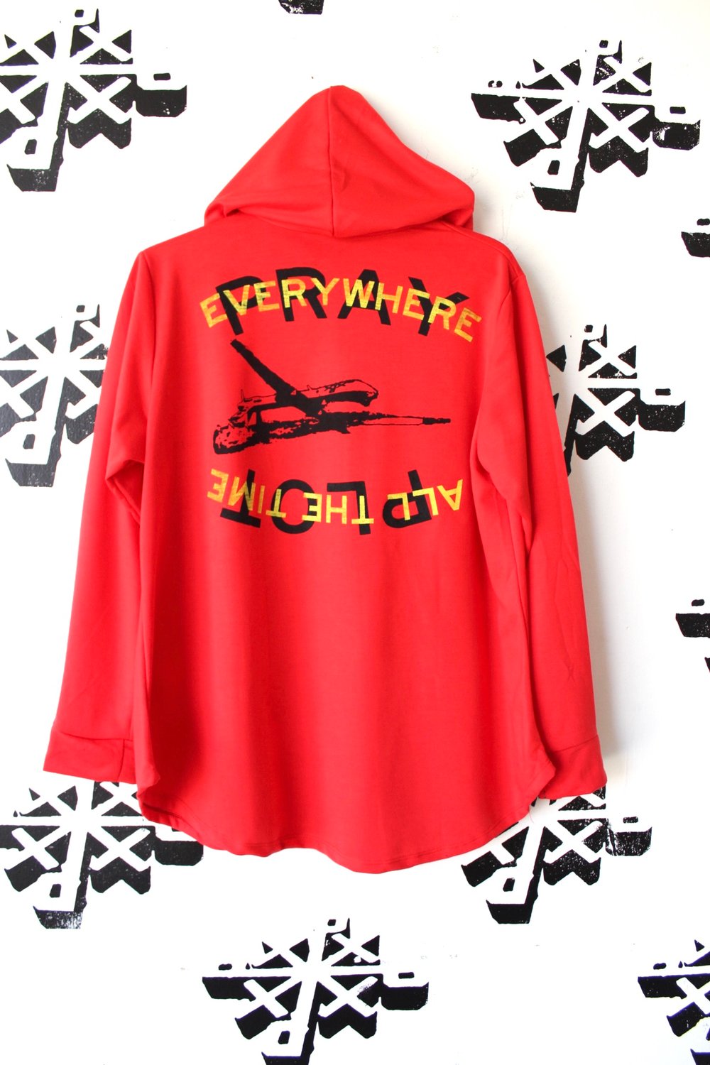 from the sky hoodie in red 