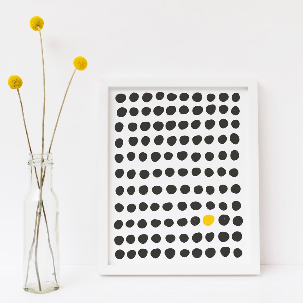 Image of Black and Gold Dots Print