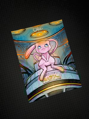 Image of MEWTWO & mini mew (Large Print)