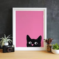 Image 4 of Oh Hai Kitty Black Cat Small Giclee Print 