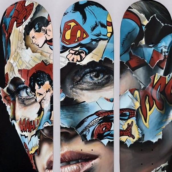 SANDRA CHEVRIER "LA CAGE ET L EPARFUM DE LA FRUITE" - 3 SKATE BOARD SET 